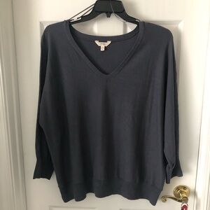 Cozy V-Neck Sweater in Charcoal Gray